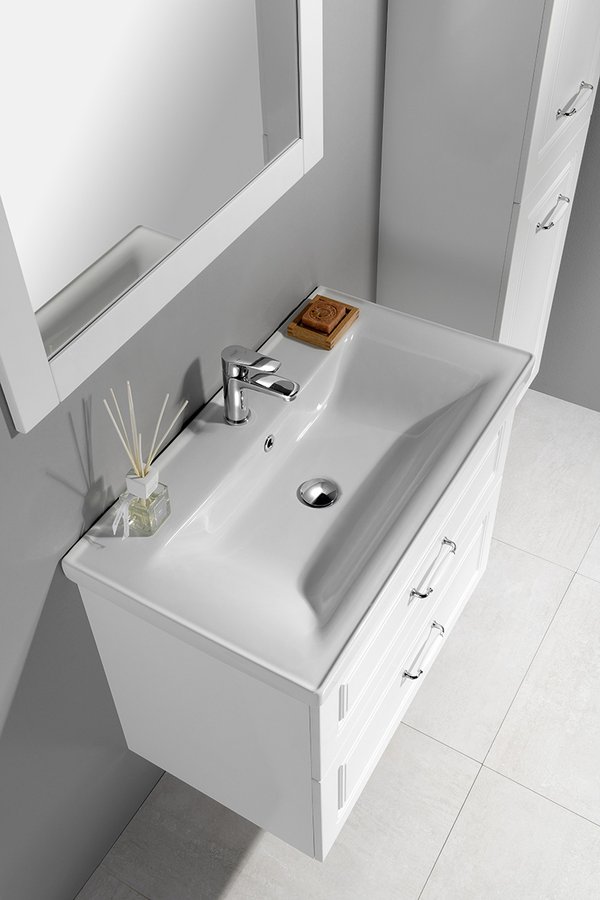 FAVOLO umyvadlová skříňka 76,5x60x44,6cm, bílá mat FV280