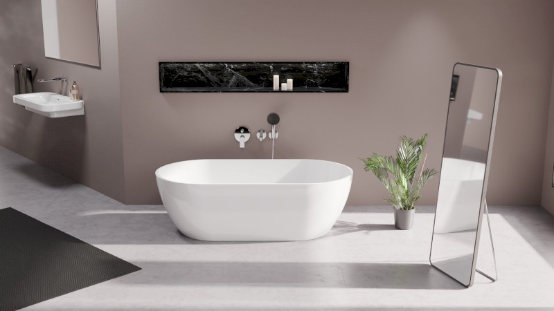 REDUTA volně stojící vana litý mramor 171x81x58cm, bílá 71842