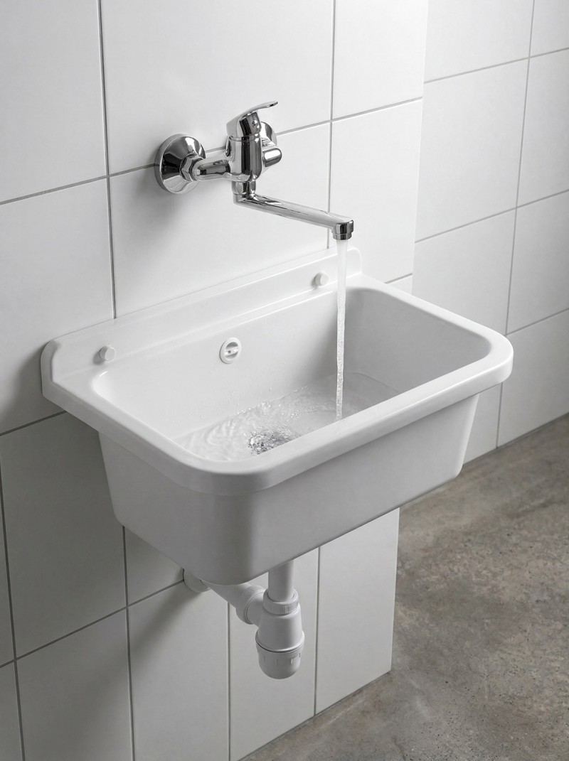 Závěsná výlevka 55x34cm, plast, bílá PI5055
