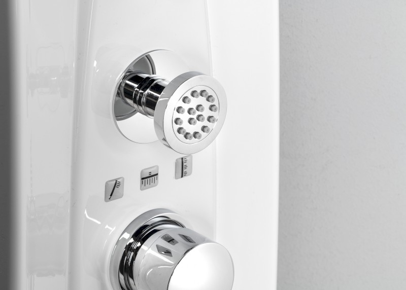 MOLA termostatický sprchový panel rohový 210x1300mm, bílá 80372