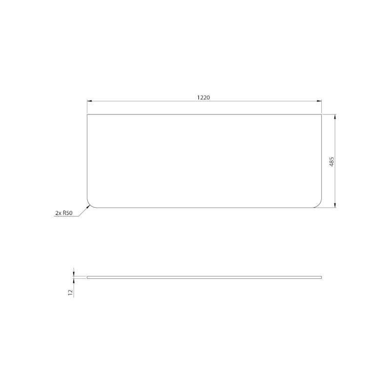 KERALA deska Rockstone 122x1,2x48,5cm, bílá mat KR120-0101