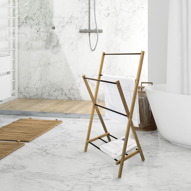 WING skládací stojan na ručníky 58x103x35cm, jasan SP854