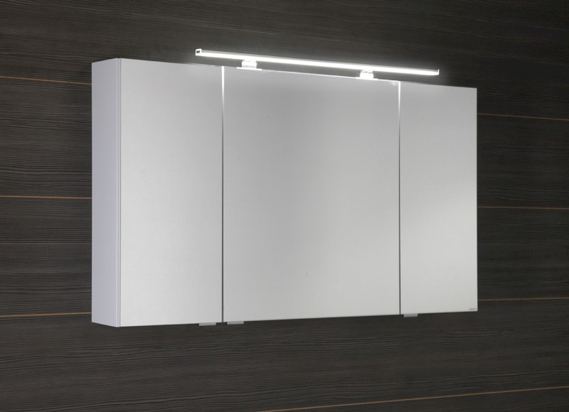 RIWA galerka s LED osvětlením, 3x dvířka, 121x70x17cm, dub stříbrný RIW120-0011