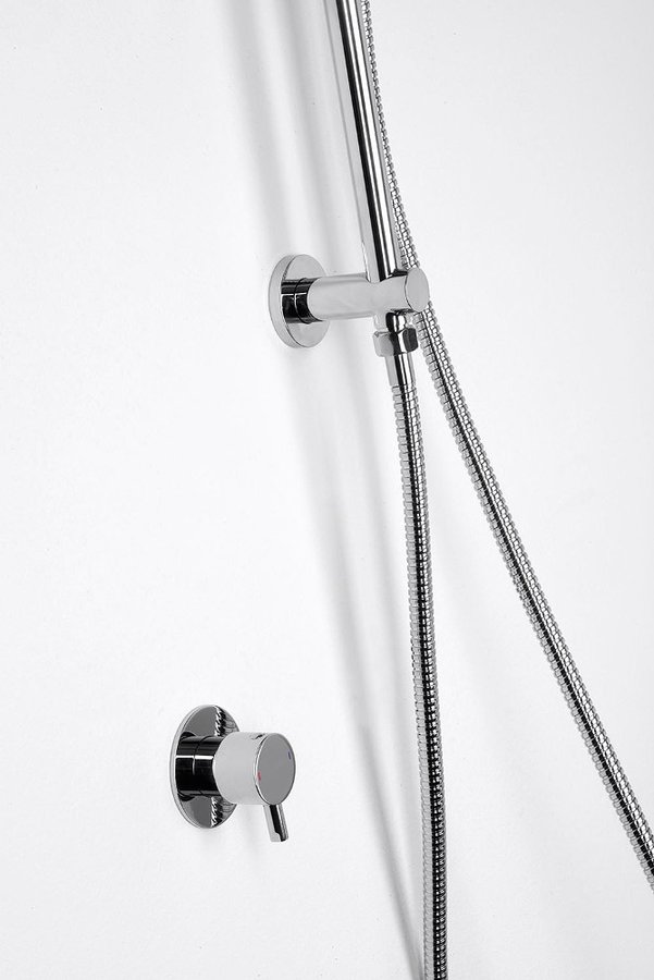 Sprchová tyč s vývodem vody, posuvný držák, kulatá, 720mm, chrom 1202-08