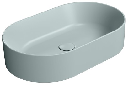 KUBE X keramické umyvadlo na desku, 60x37cm, oválné, ghiaccio mat 945815