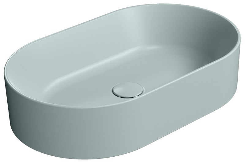 KUBE X keramické umyvadlo na desku, 60x37cm, oválné, ghiaccio mat 945815