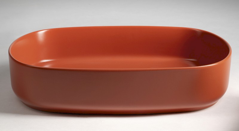 INFINITY OVAL keramické umyvadlo na desku, 55x36cm, terracotta 10NF65055-2U