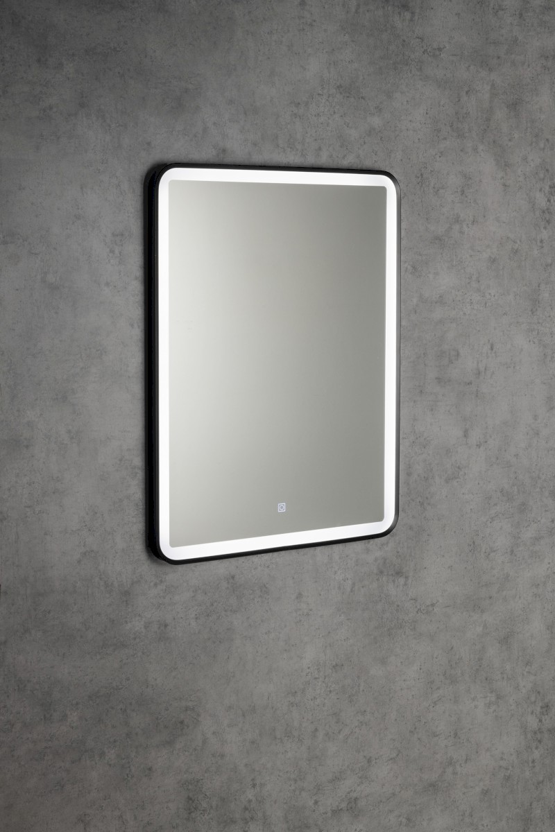 SWIDA zrcadlo s LED osvětlením 60x80cm, dotykový senzor, stmívatelné, černá mat SW060