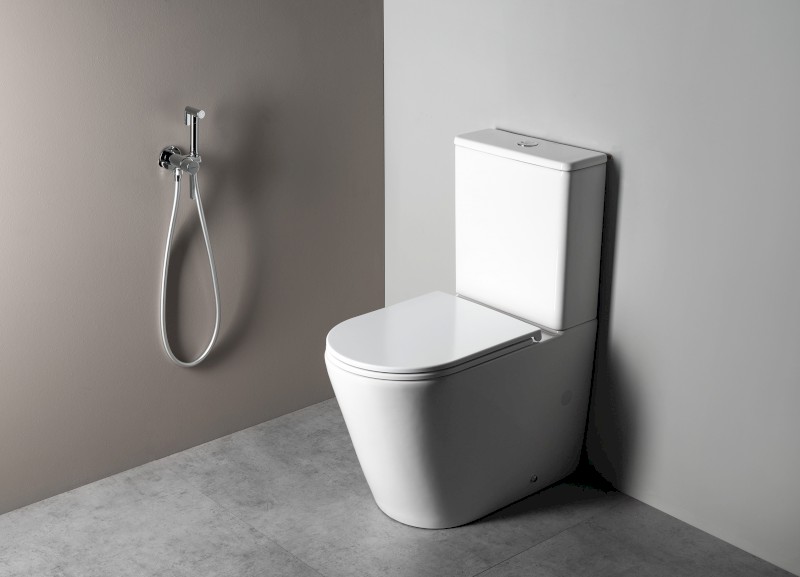 ICONIC podomítková bidetová baterie se Stop sprškou, kulatá, chrom AF040