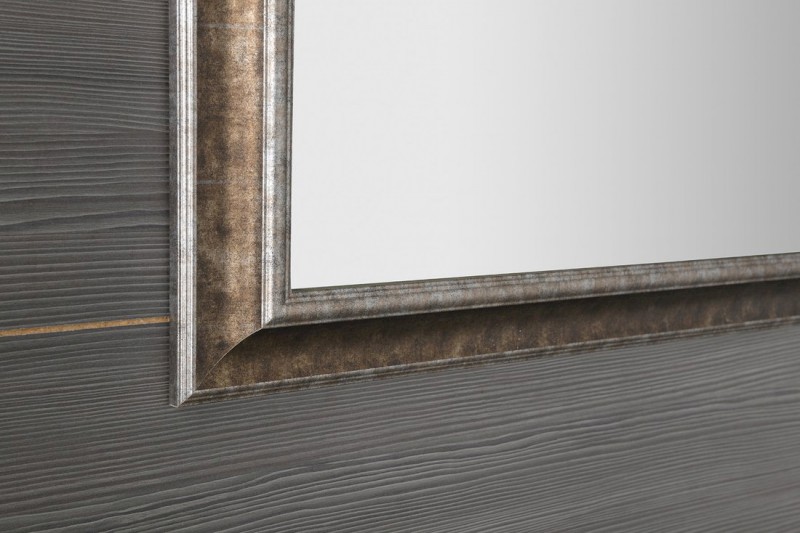 AMBIENTE zrcadlo v dřevěném rámu 62x102cm, bronzová patina NL701