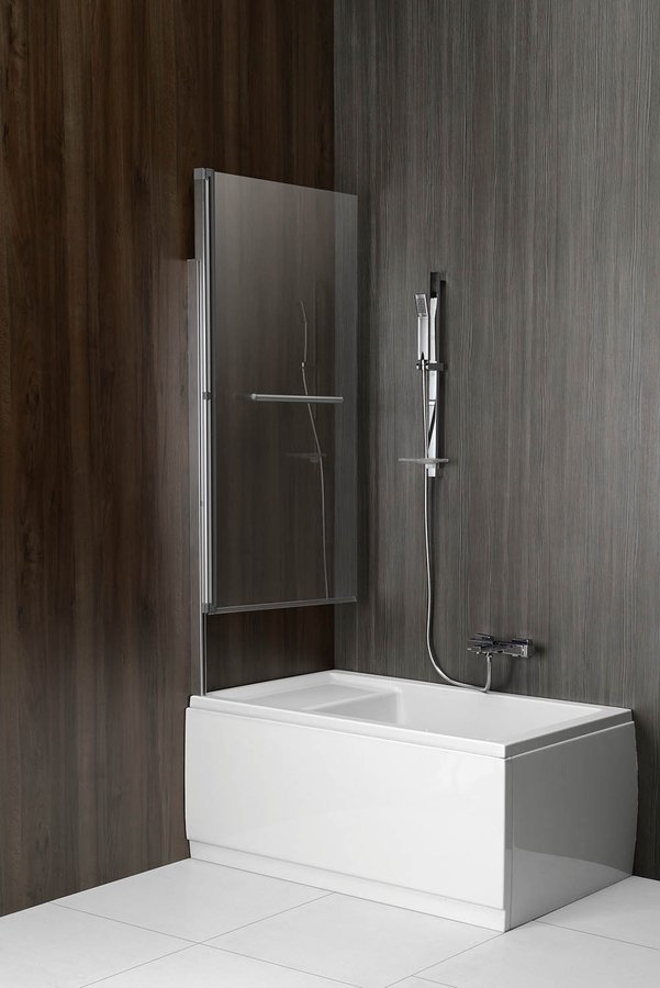 RIONI vanová zástěna s pneumatickým zdvihem, š. 710mm, stříbrná, čiré sklo 72915