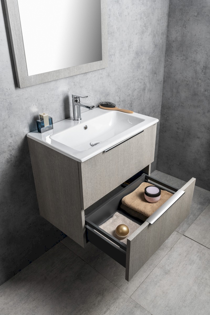 CIRASA umyvadlová skříňka 48x54x39cm, dub stříbrný CR492-1111