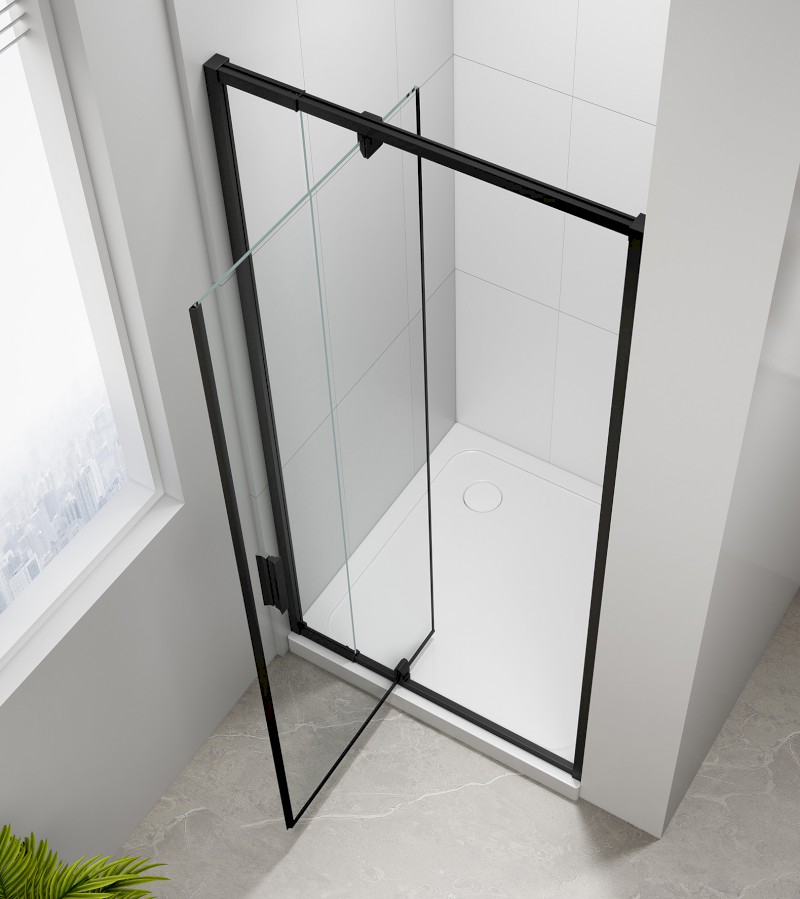 EASY BLACK sprchové dveře otočné 880-1020mm, čiré sklo EL1715B
