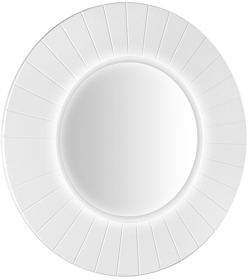 LUMIRO STRIP kulaté zrcadlo s LED osvětlením v rámu ø 90cm, bílá mat LR950-3131S