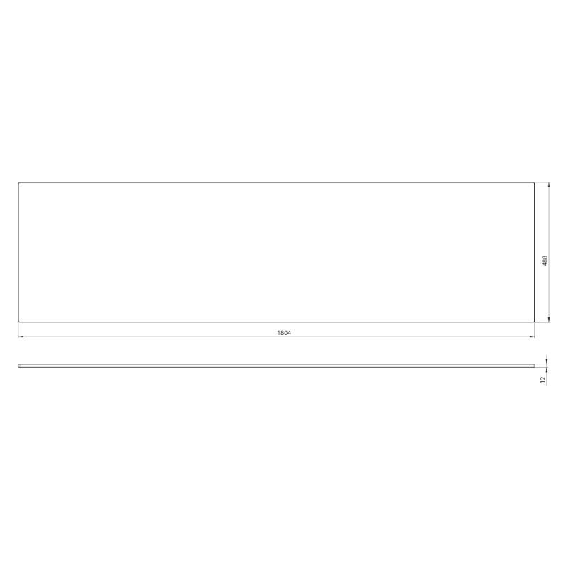PREMIO deska kompozit 180,4x1,2x48,8cm, černá mat PRE008-3535