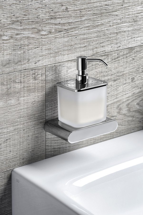 FLORI dávkovač mýdla, 300ml, mléčné sklo, chrom RF019