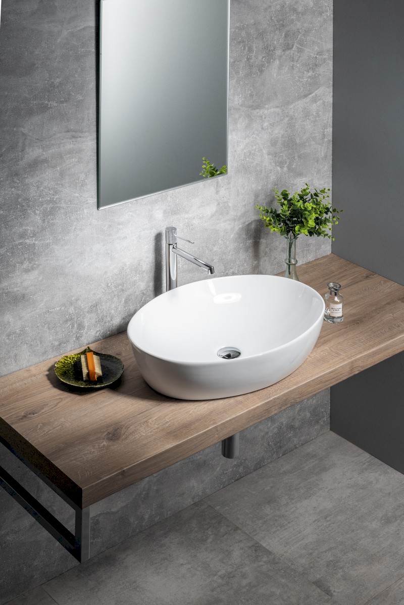 PERA keramické umyvadlo na desku, 62,5x42cm, bílá AR457