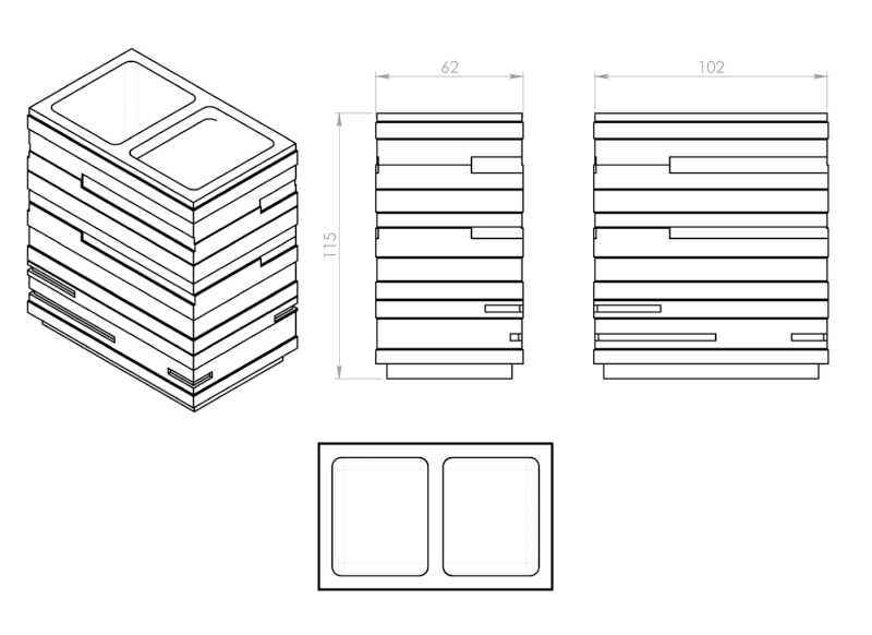 QUADROTTO držák kartáčků na postavení, tortora QU9866