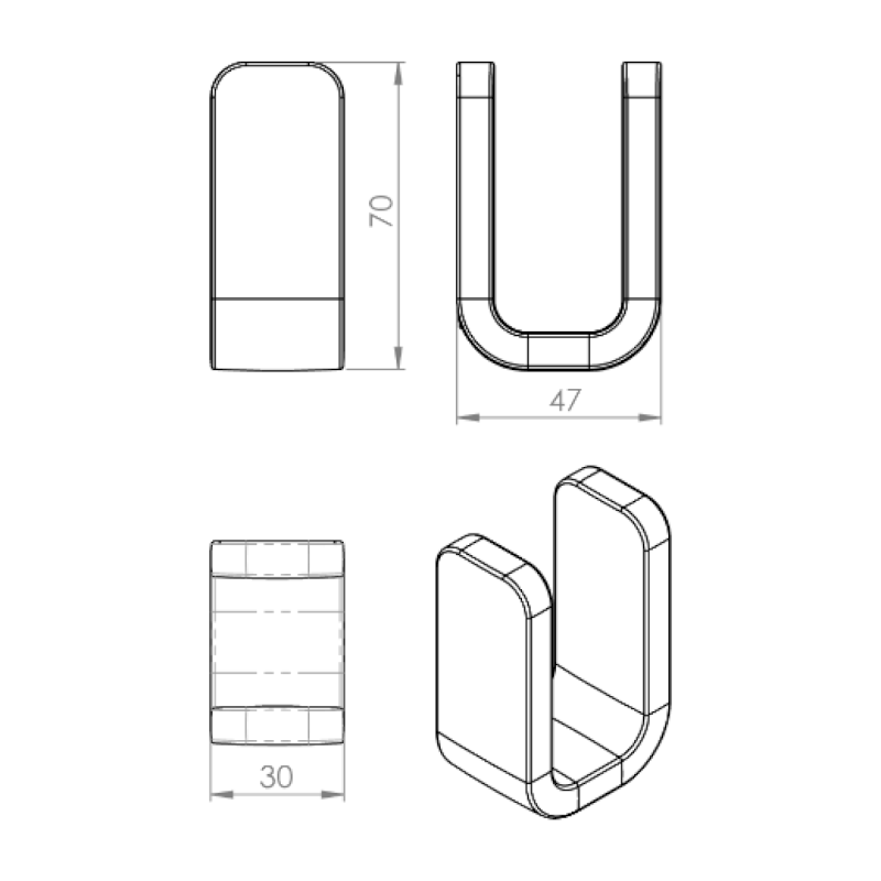 OUTLINE háček, černá mat 322614