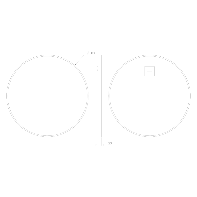 NOTION SLIM kulaté zrcadlo v rámu ø 50cm, černá mat NT500