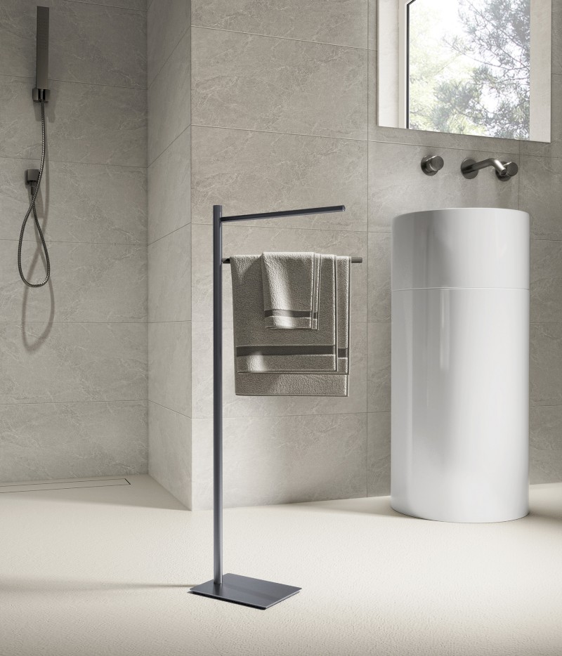 TRILLY stojan na ručníky, hranatý, gun metal TR3181