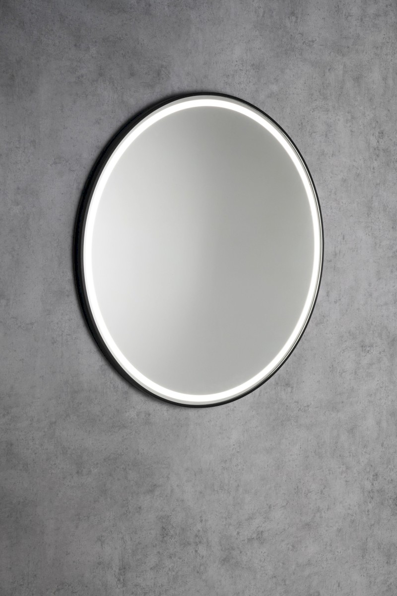 KADRIS kulaté zrcadlo s LED osvětlením ø 60cm, černá mat KD060