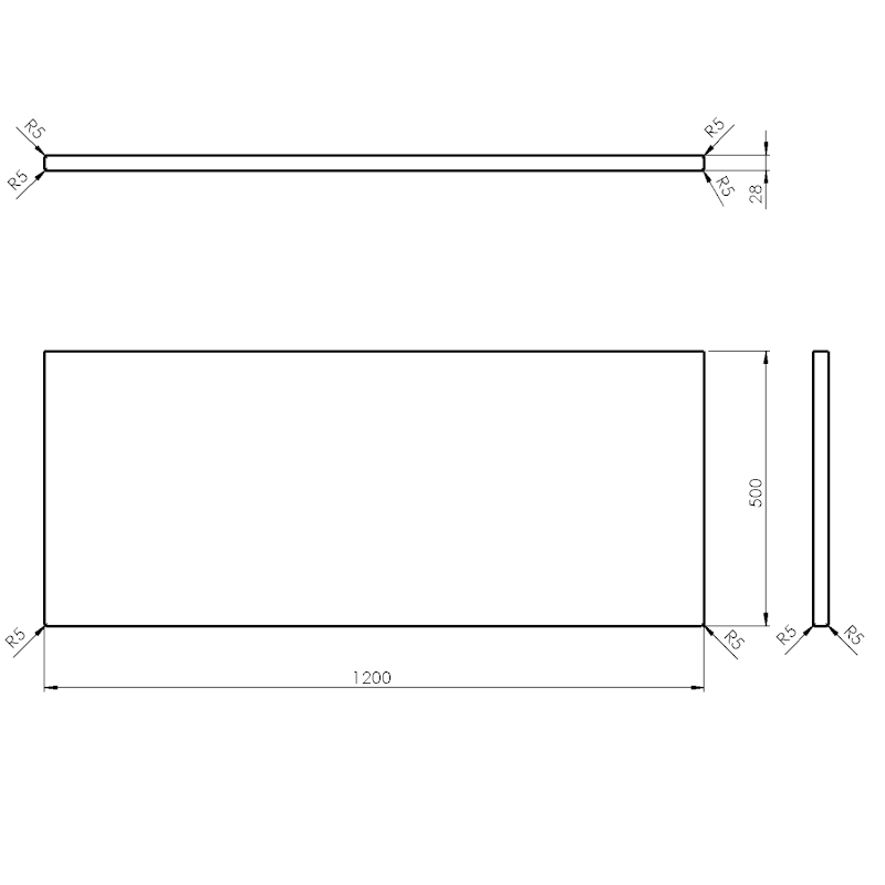 WOODY deska 1200x28x500mm, masiv přírodní dub WD120-70