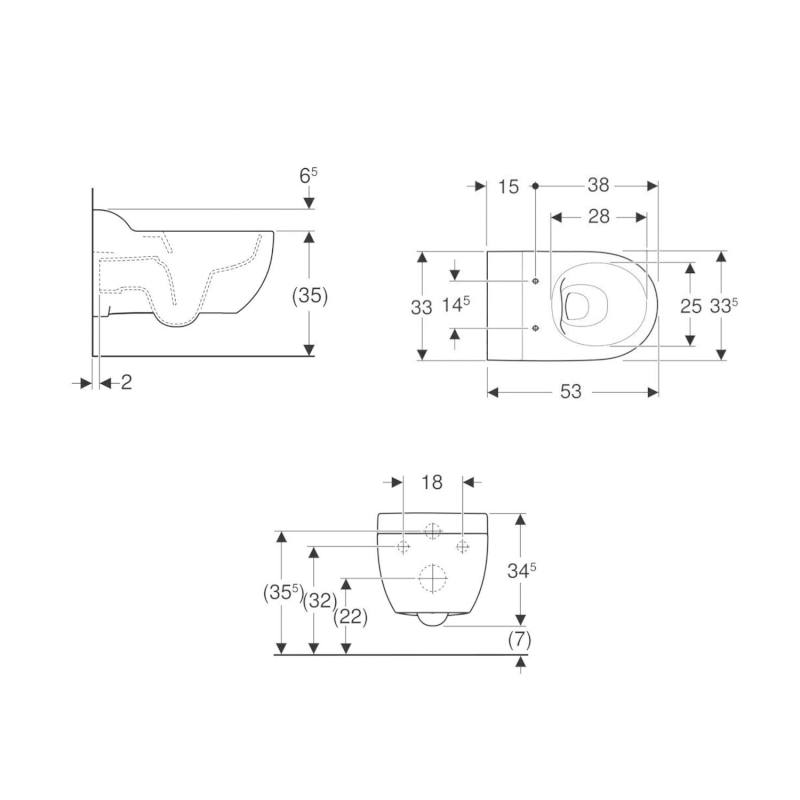 GEBERIT BAMBINI WC závěsné, Rimfree, bílá 502.959.00.1