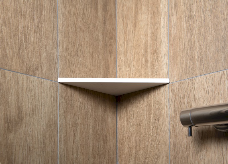 ABELINE rohová police rockstone 250x250mm, bílá mat AE250-0101