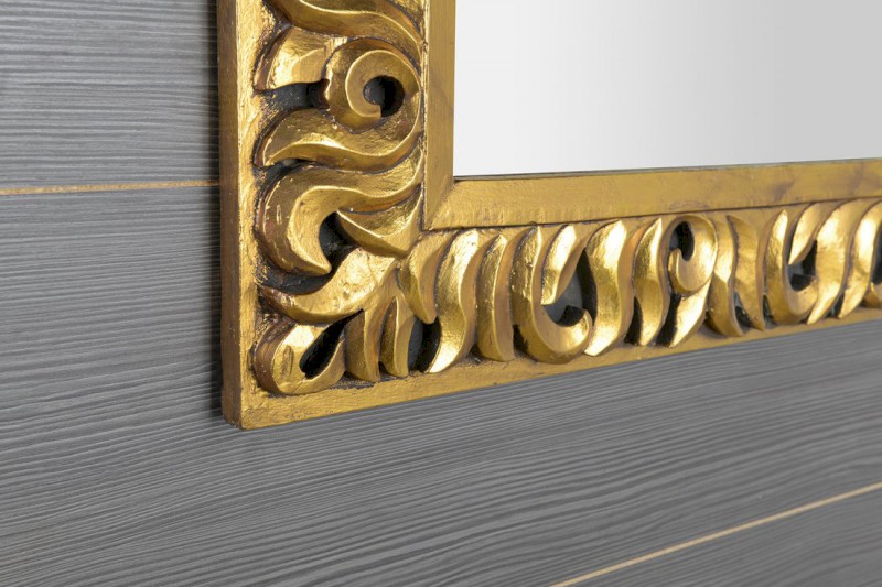 ZEEGRAS zrcadlo ve vyřezávaném rámu 90x90cm, zlatá IN416