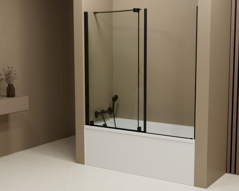 ROLLS BLACK vanová zástěna 1200x1500mm, čiré sklo BS-R120B