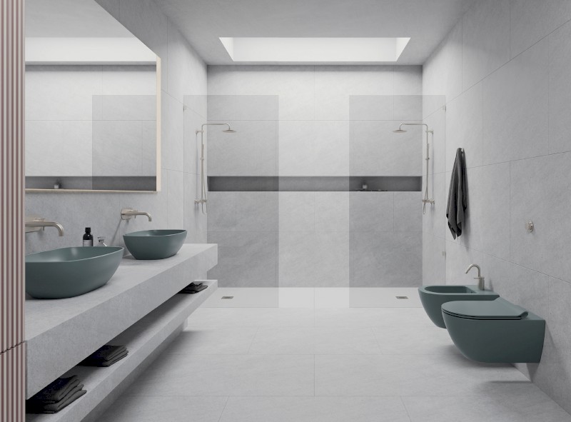 NUBES keramické umyvadlo na desku 50x35cm, agave mat 978404