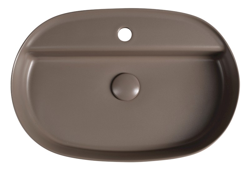 INFINITY OVAL keramické umyvadlo na desku, 60x40cm, taupe 10NF65060-2H
