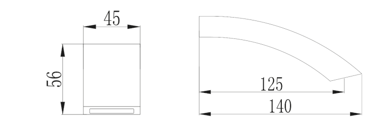 GINKO nástěnná výtoková hubice, chrom 1205-03
