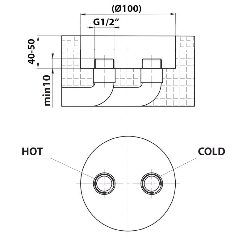 CETO vanová baterie s připojením do podlahy, chrom BV357