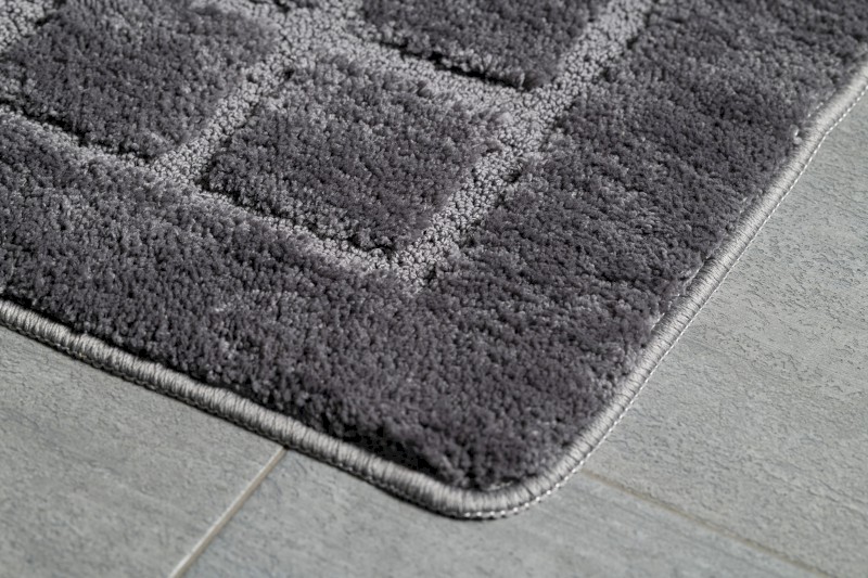 DELHI Koupelnová předložka 50x80cm s protiskluzem, 100% polyester, tmavě šedá 1712300