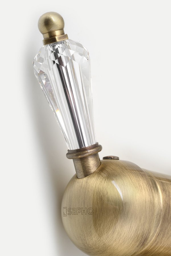 KIRKÉ CRYSTAL stojánková dřezová baterie, páčka krystal, bronz KI14KB