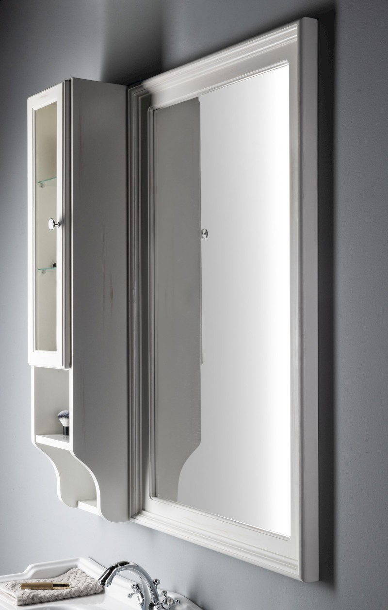 RETRO skříňka k zrcadlu 25x115x20cm, levá, starobílá 1706