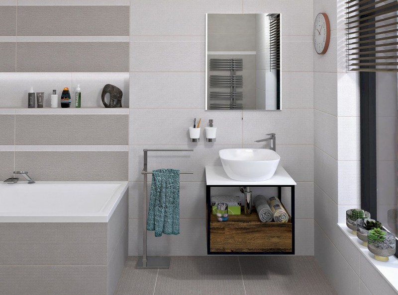 SKARA deska Rockstone 59,5x1,2x47cm, bílá mat CG022-0101