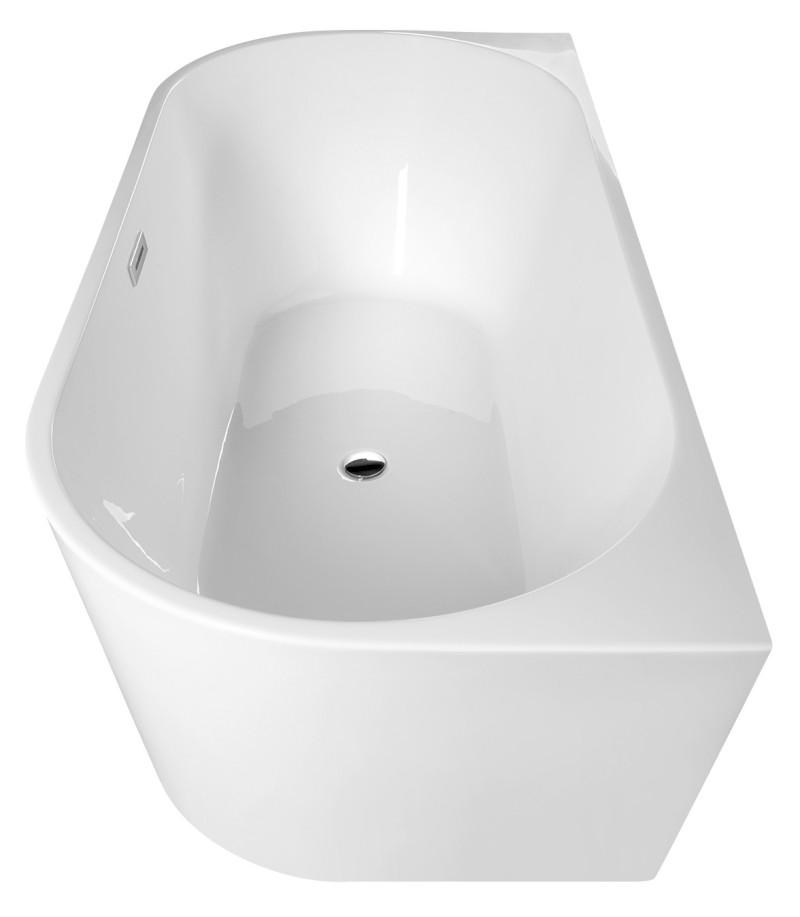 TAJO nástěnná stojící vana, 180x80cm, bílá E1990