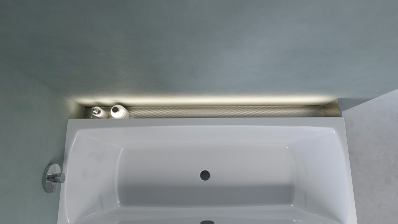 NIX nerezová vanová kapsa, 170cm, instalace do rohu 72462