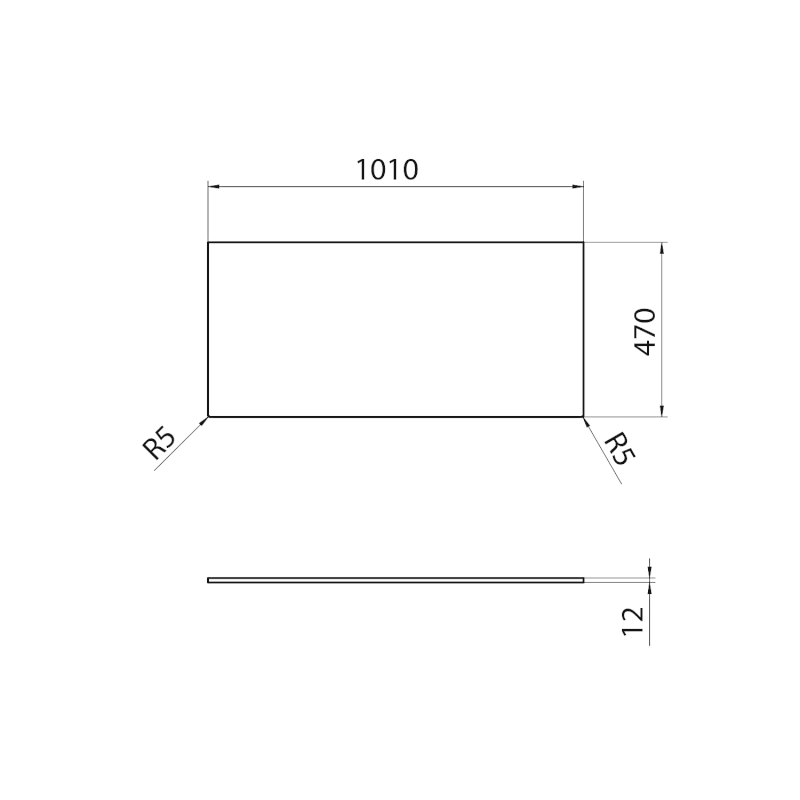 Deska Rockstone 101x1,2x47cm, bílá mat CRR101-0101