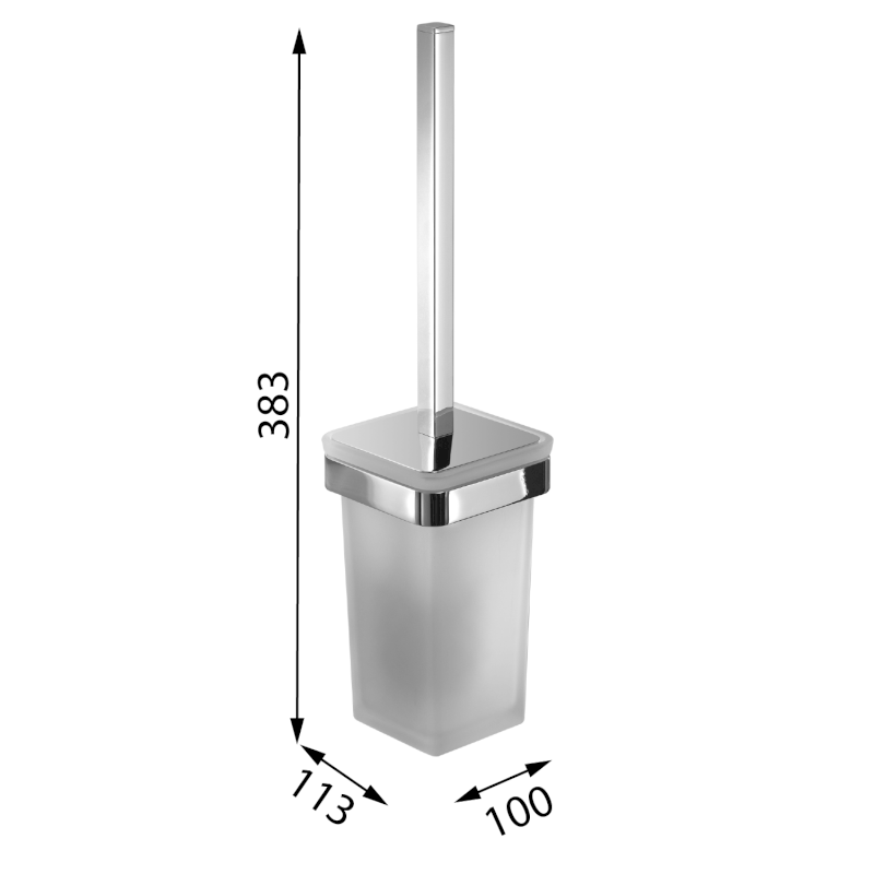 SAMOA WC štětka závěsná, mléčné sklo, chrom A83313