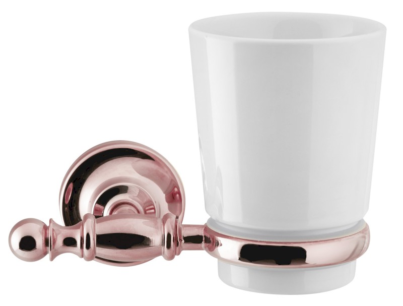 PERLA sklenka, keramika, růžové zlato PE1097