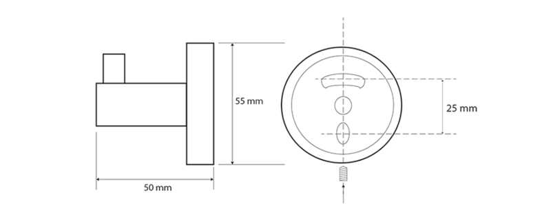 X-ROUND WHITE háček, bílá mat XR205W