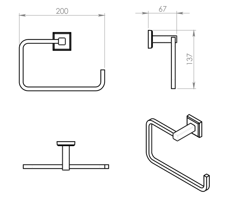 COLORADO držák ručníků otevřený, chrom 6970