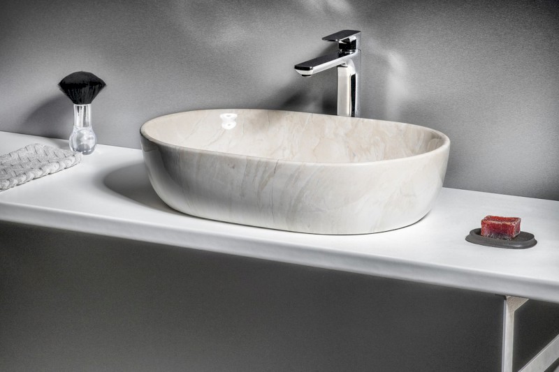 DALMA keramické umyvadlo na desku, 59x42cm, marfil MM427