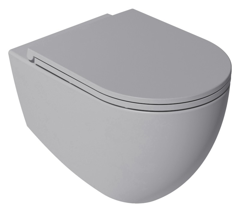 INFINITY závěsná WC mísa, Rimless, 36,5x53cm, stone grey 10NF02004-2V