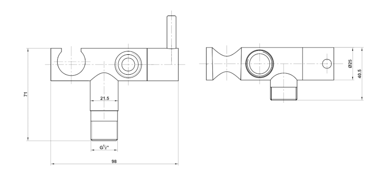 Nástěnný ventil s ruční bidetovou sprškou, chrom SK215