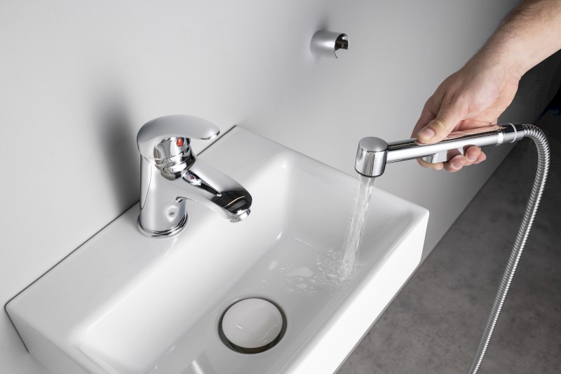 Stojánková umyvadlová baterie s bidetovou sprchou, chrom 1209-05